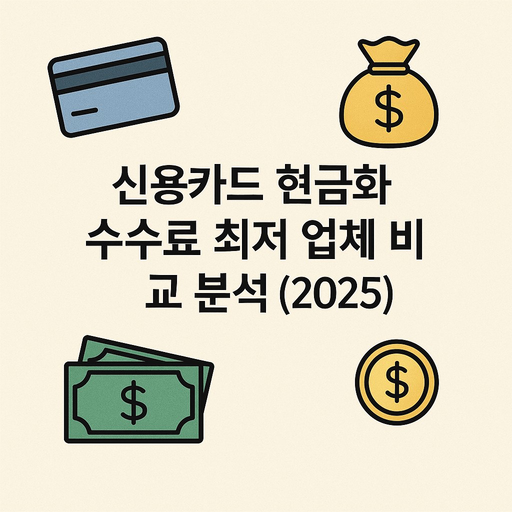 신용카드 현금화 수수료 최저 업체 비교 분석 (2025)